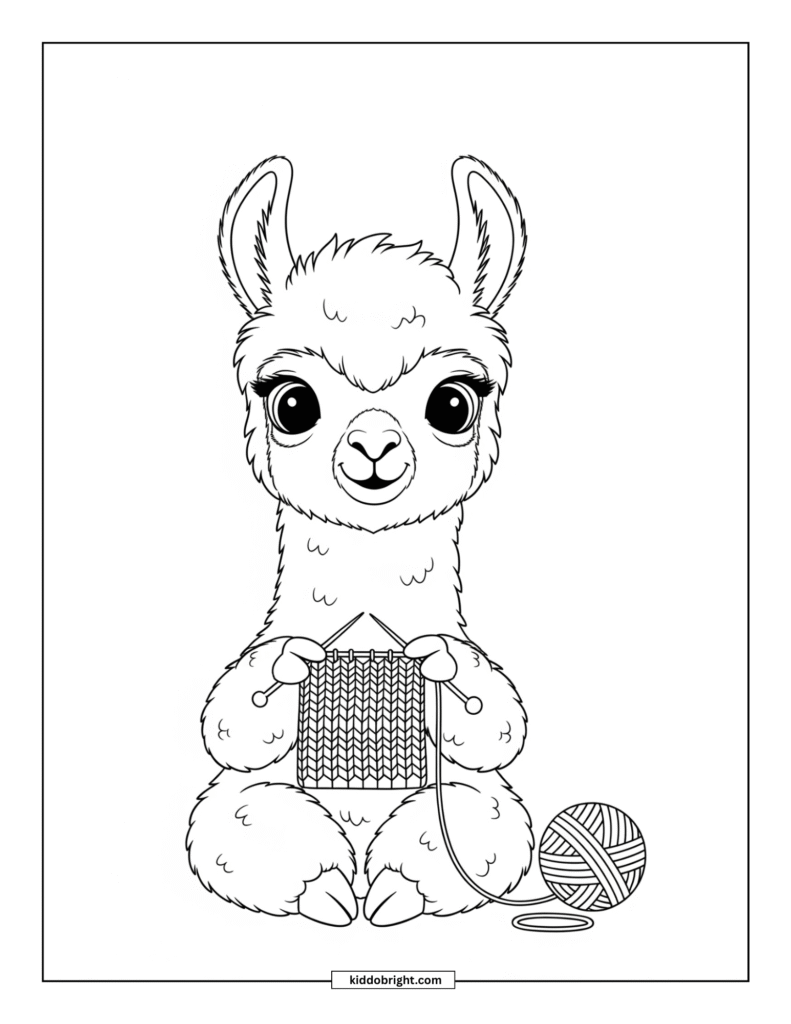 Llama coloring pages for kids free download