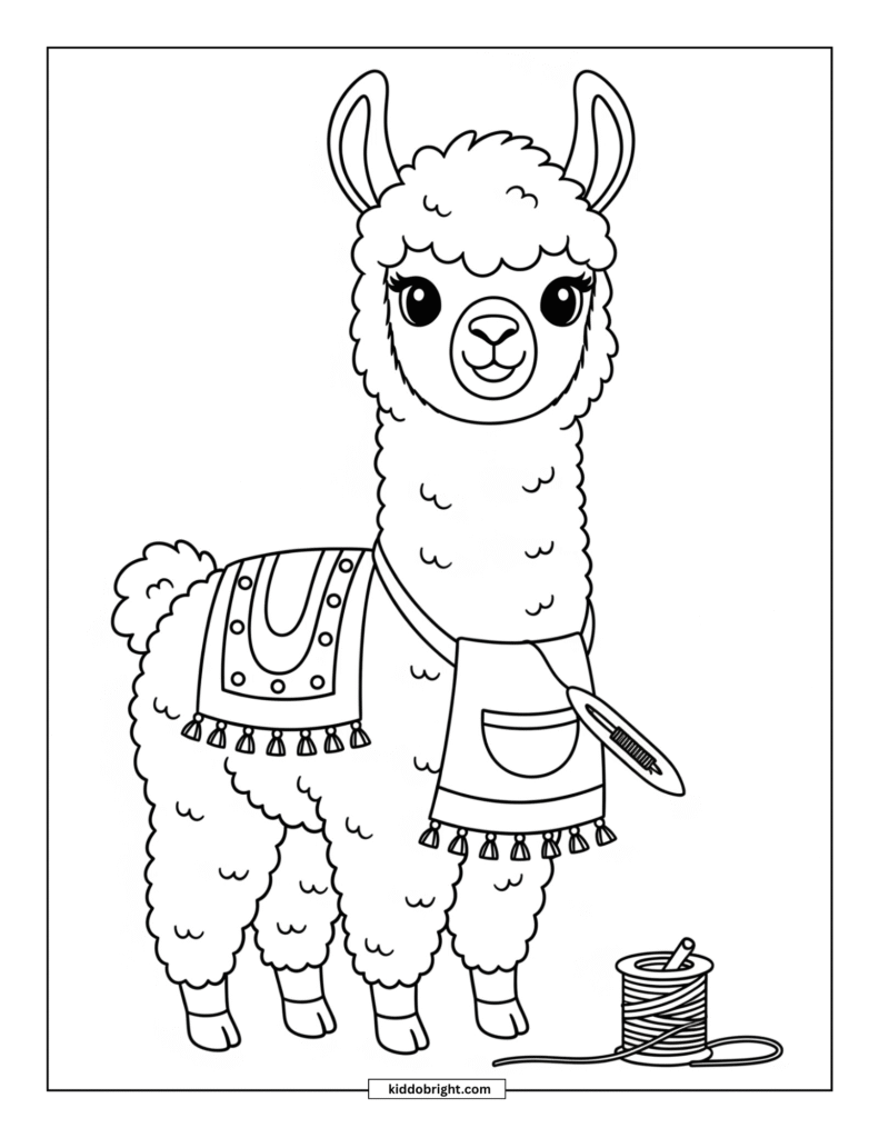 Llama coloring pages for kids free download