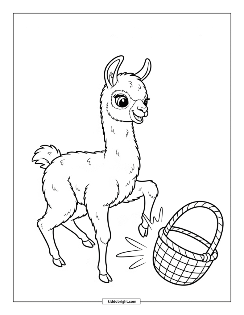 Llama coloring pages for kids free download