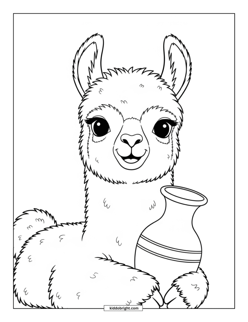 Llama coloring pages for kids free download