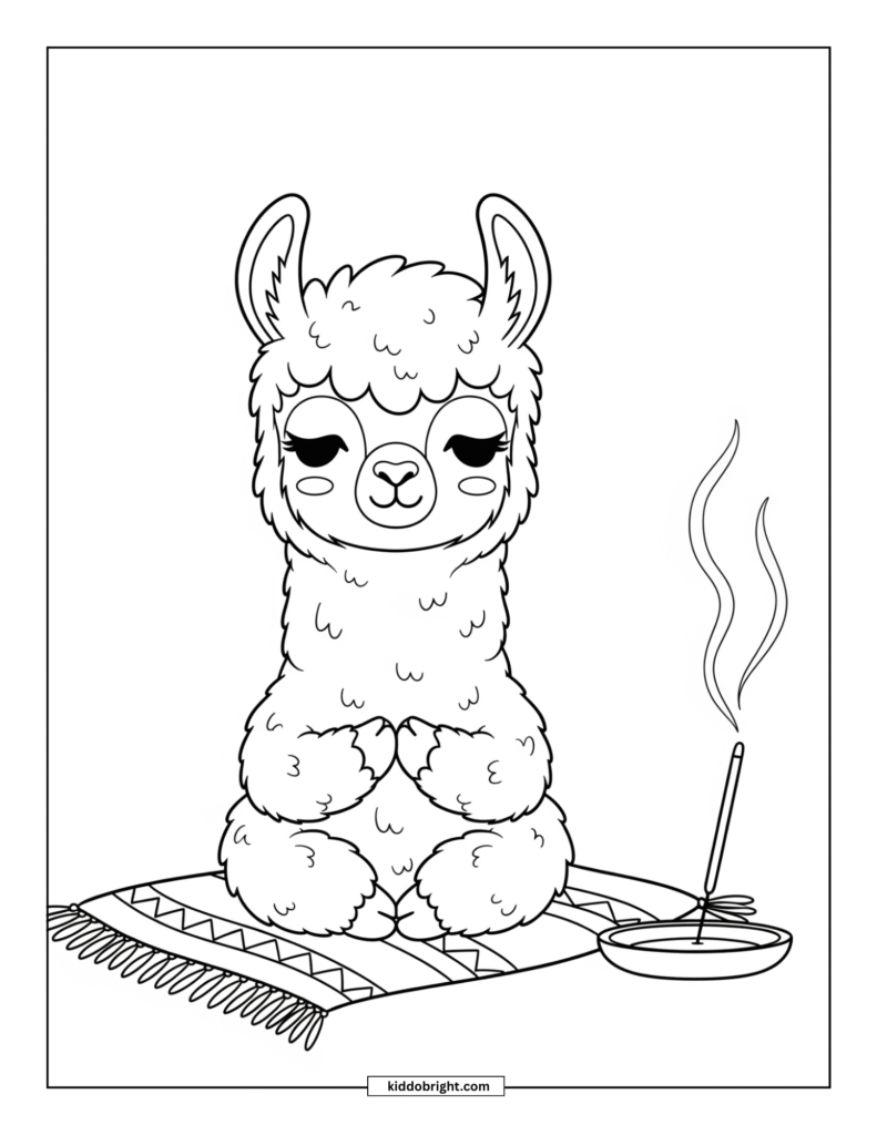 Llama coloring pages for kids free download