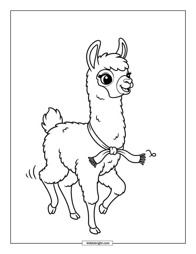 Llama coloring pages for kids free download
