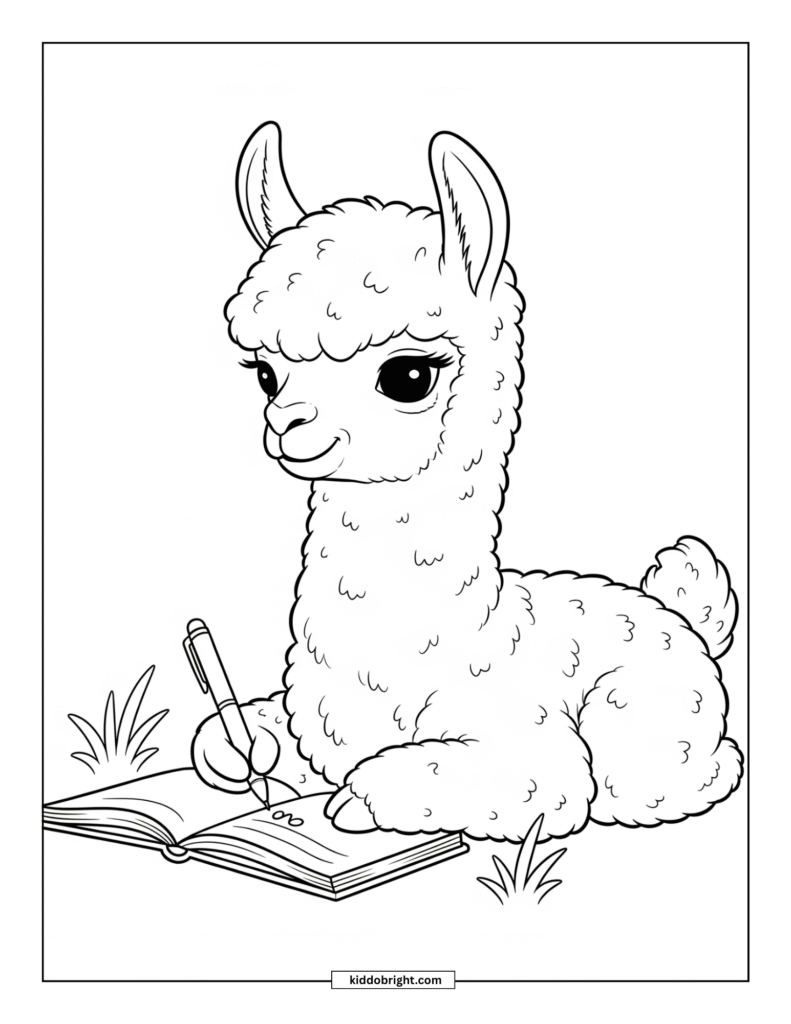 Llama coloring pages for kids free download
