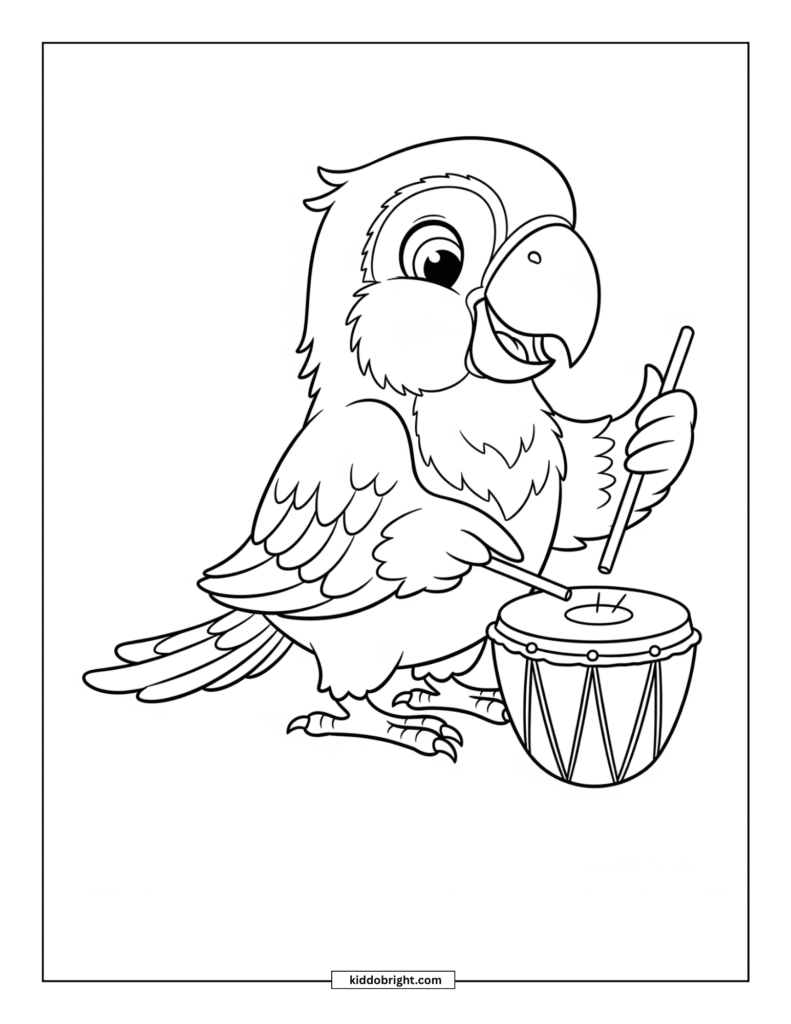 Macaw coloring pages for kids free download