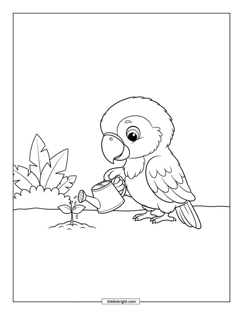Macaw coloring pages for kids free download