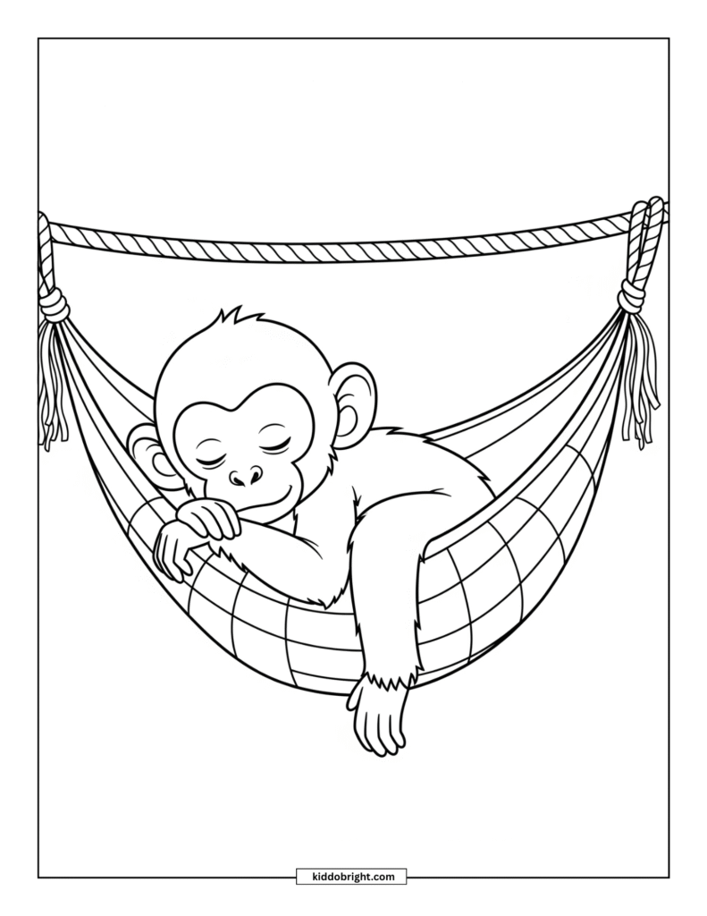 Monkey coloring pages for kids free download