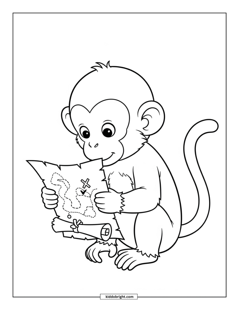 Monkey coloring pages for kids free download