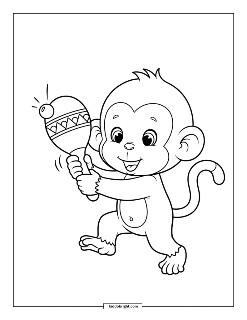 Monkey coloring pages for kids free download