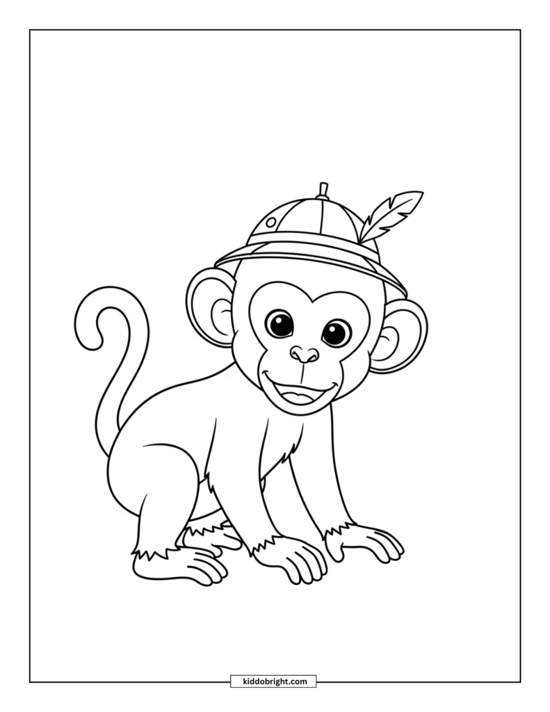 Monkey coloring pages for kids free download