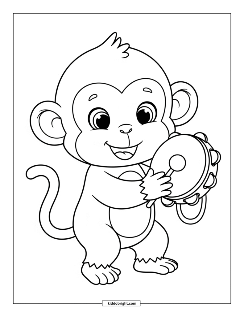 Monkey coloring pages for kids free download
