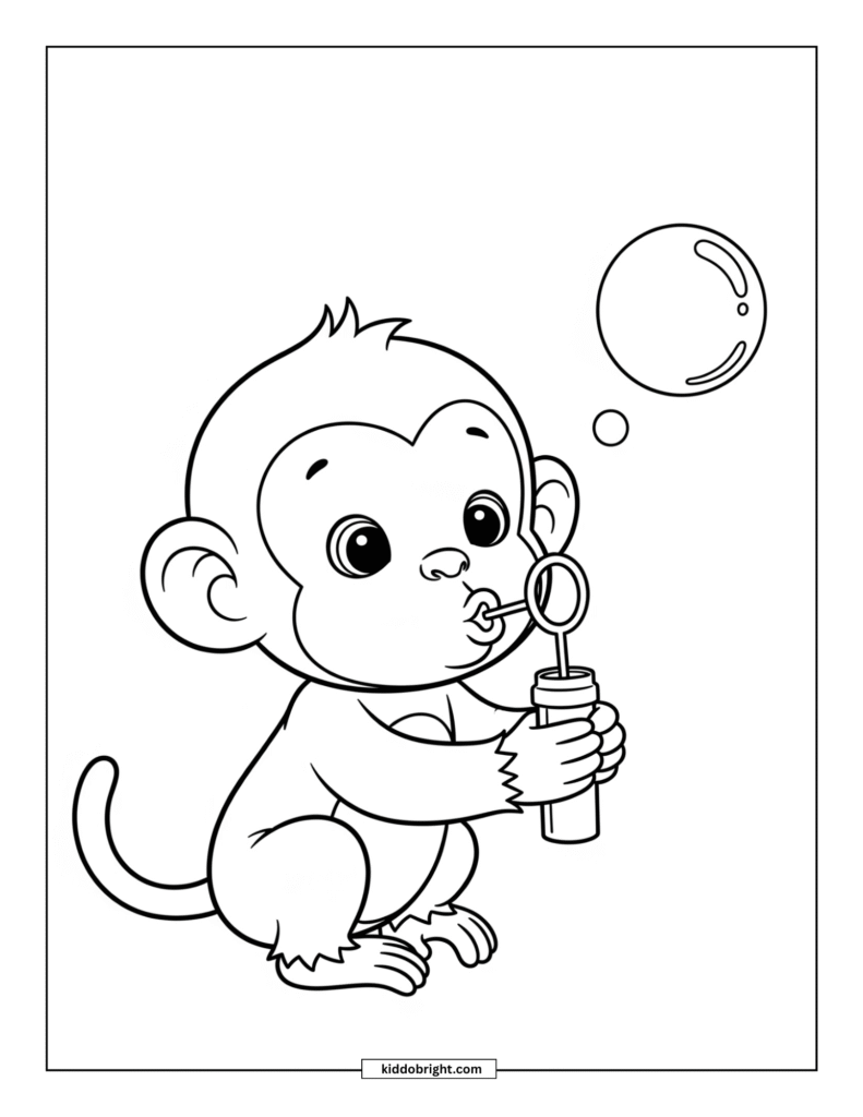 Monkey coloring pages for kids free download