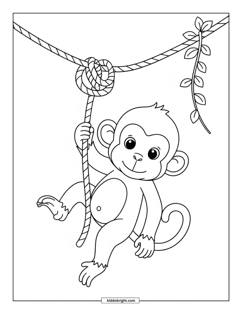 Monkey coloring pages for kids free download