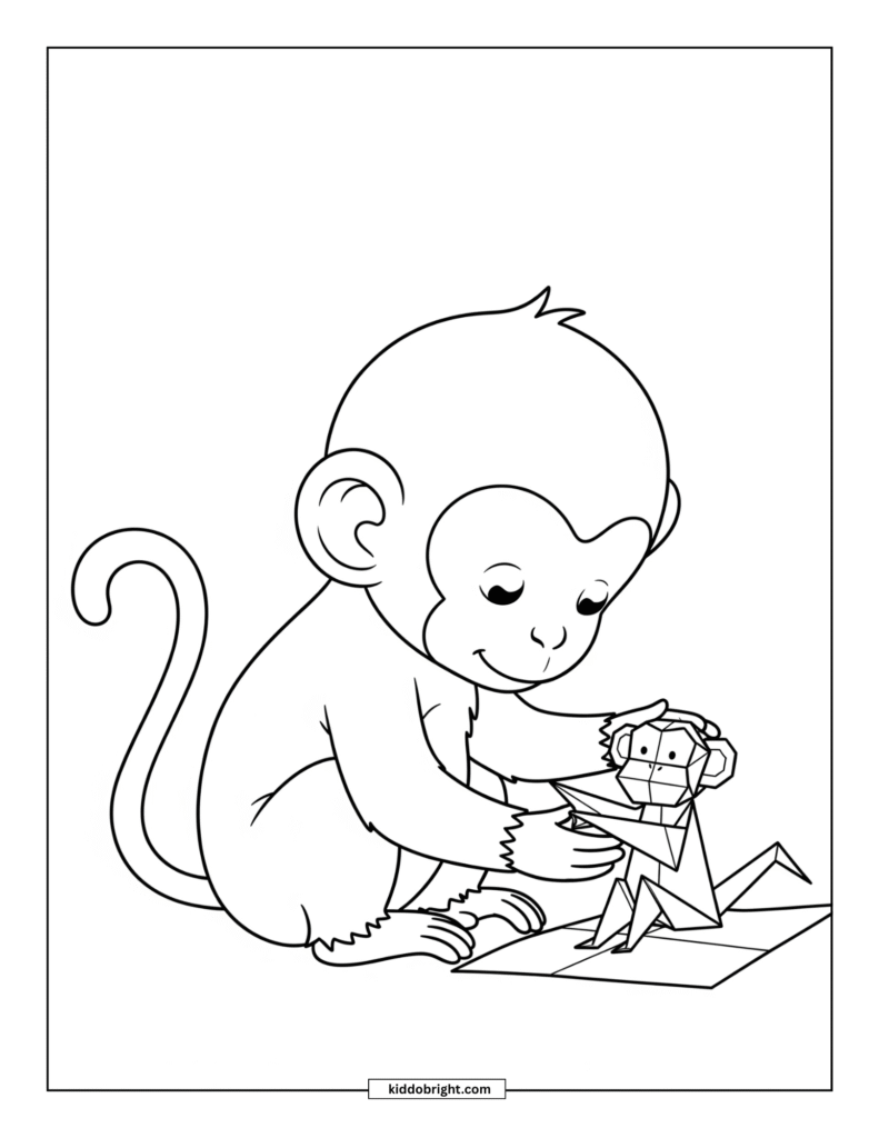 Monkey coloring pages for kids free download