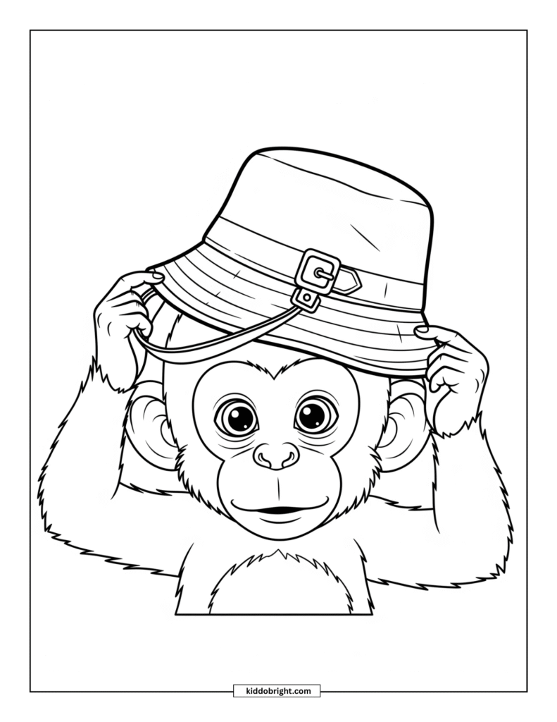 Monkey coloring pages for kids free download