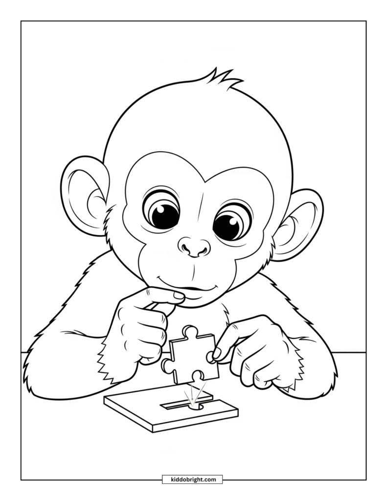 Monkey coloring pages for kids free download