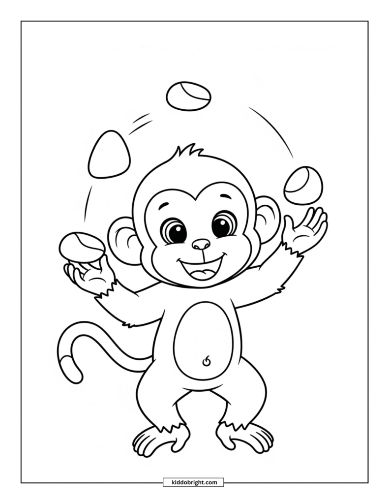 Monkey coloring pages for kids free download