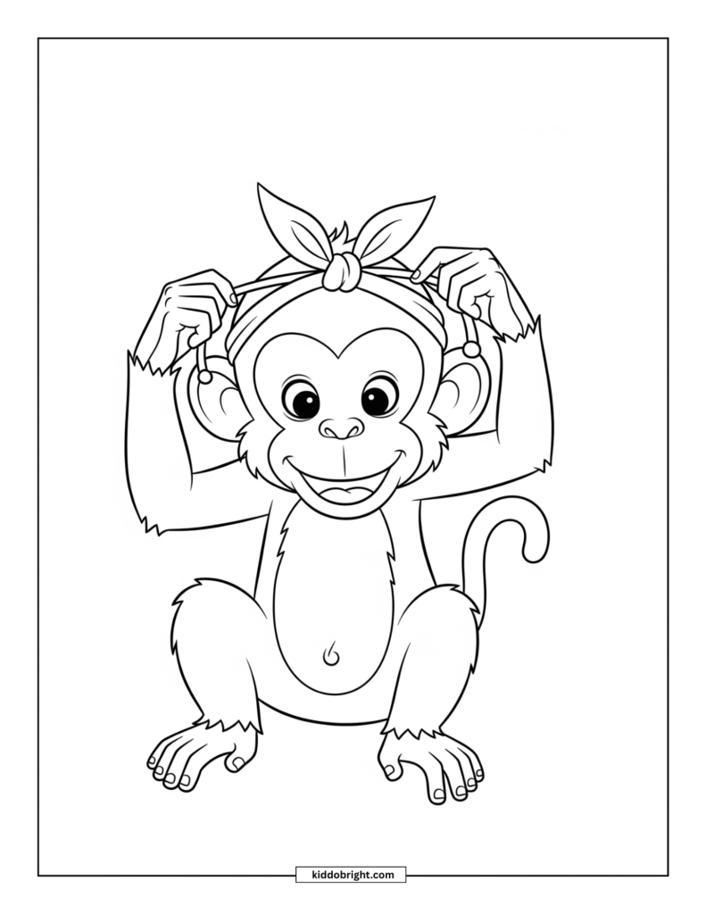 Monkey coloring pages for kids free download