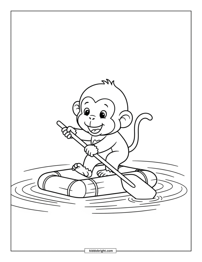 Monkey coloring pages for kids free download