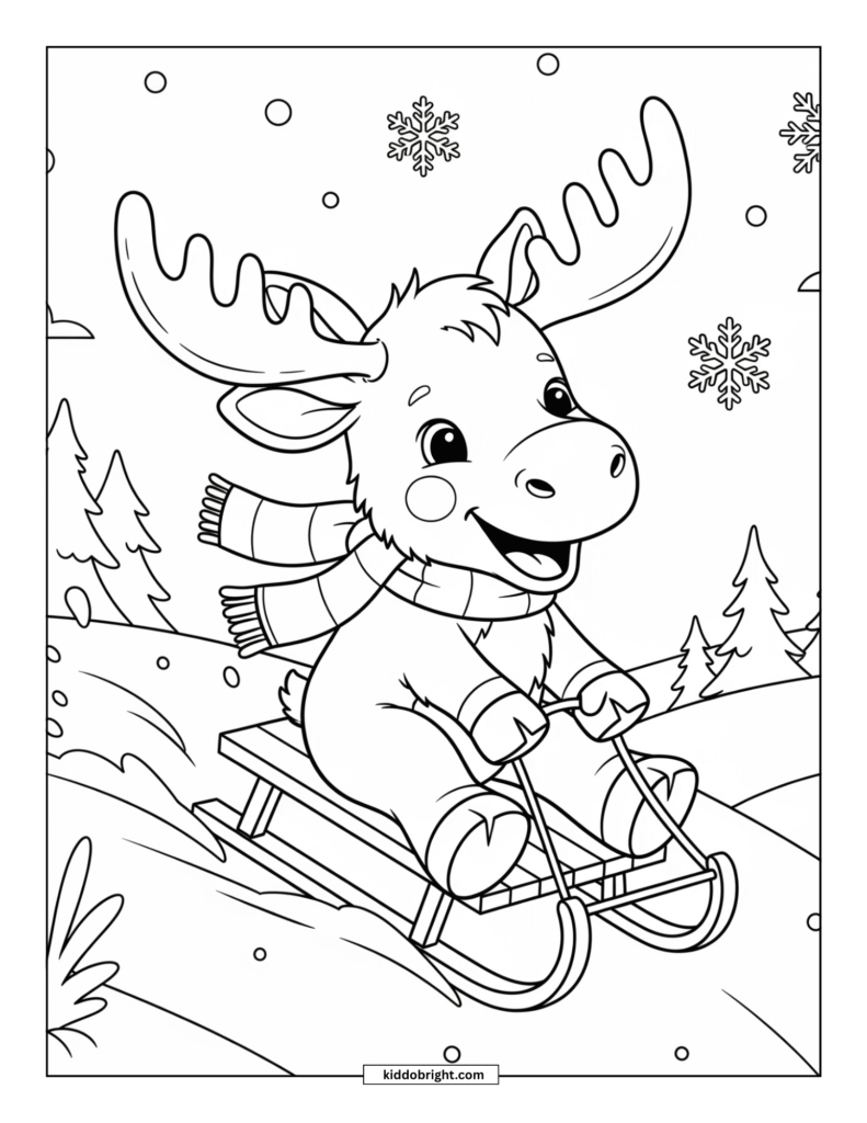 Moose coloring pages for kids free download