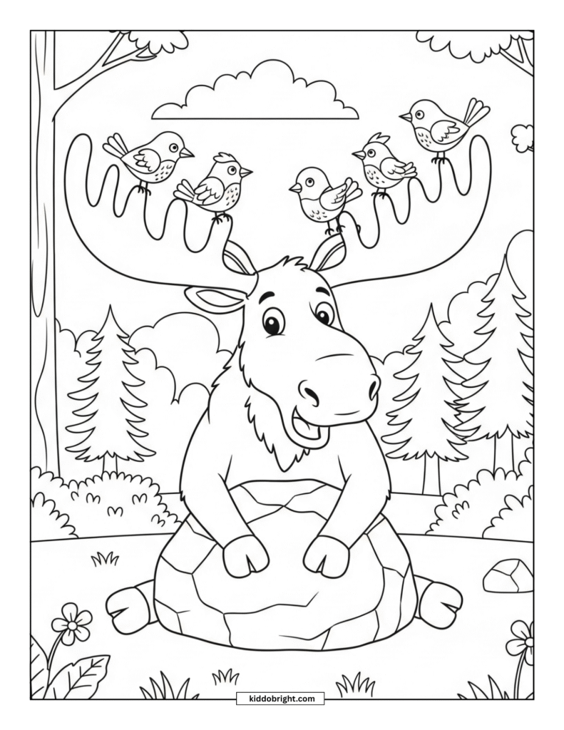 Moose coloring pages for kids free download