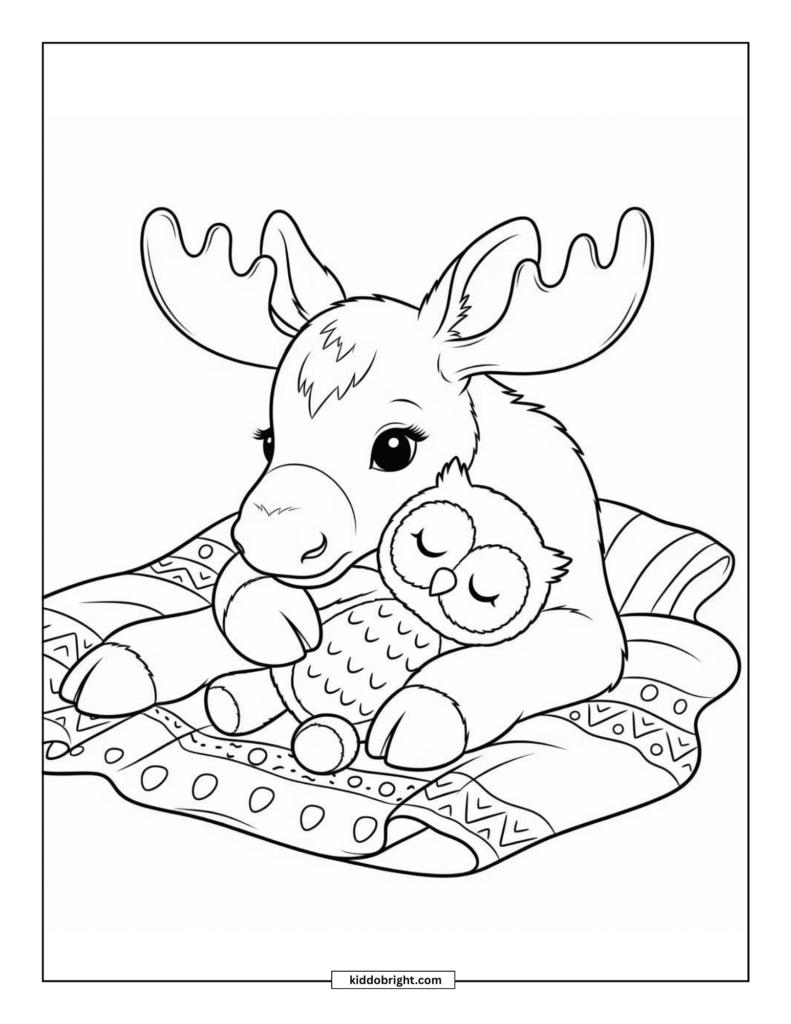 Moose coloring pages for kids free download