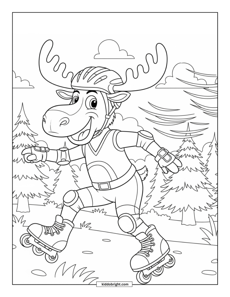 Moose coloring pages for kids free download