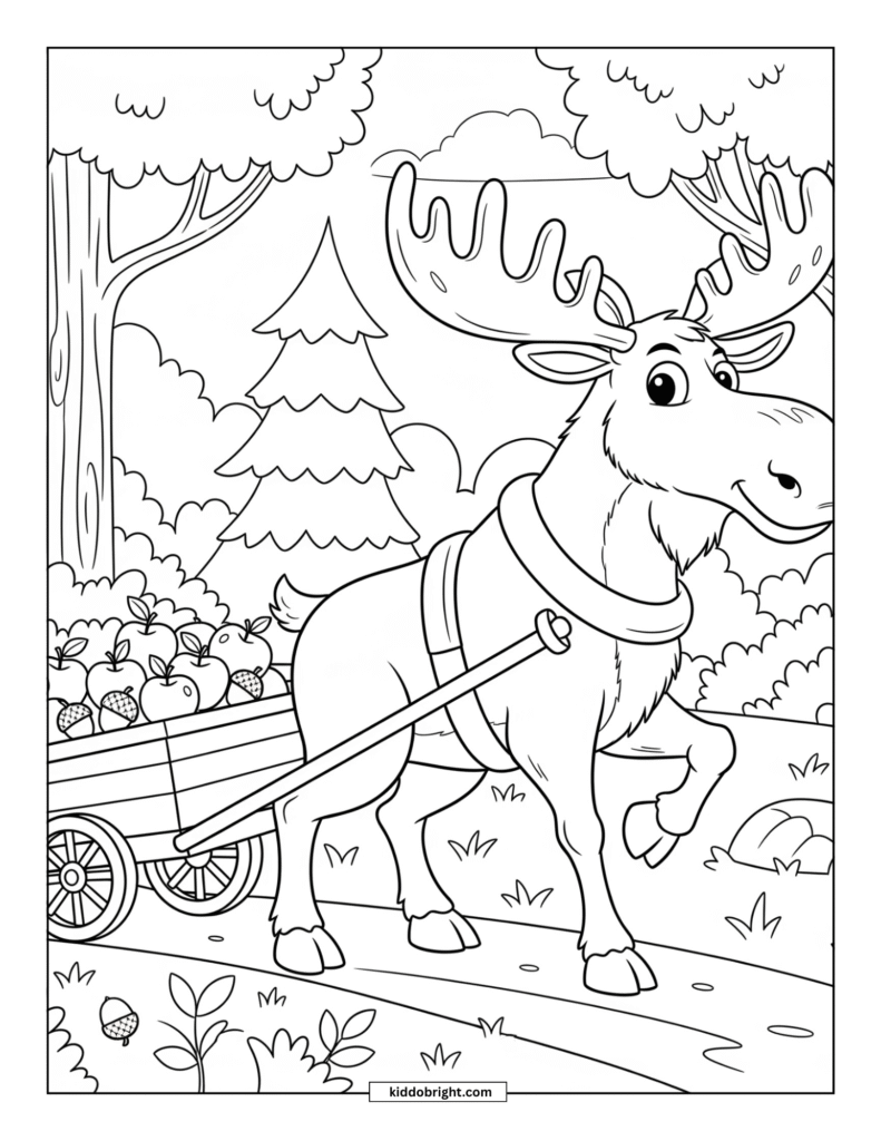 Moose coloring pages for kids free download