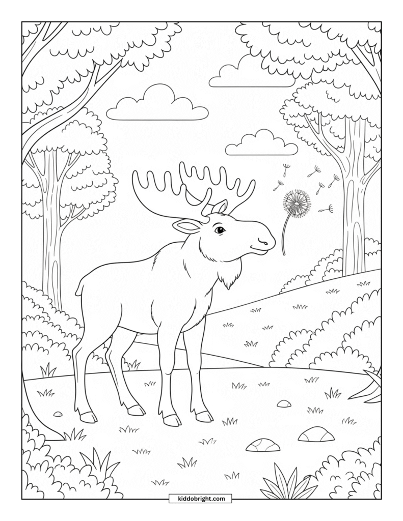 Moose coloring pages for kids free download