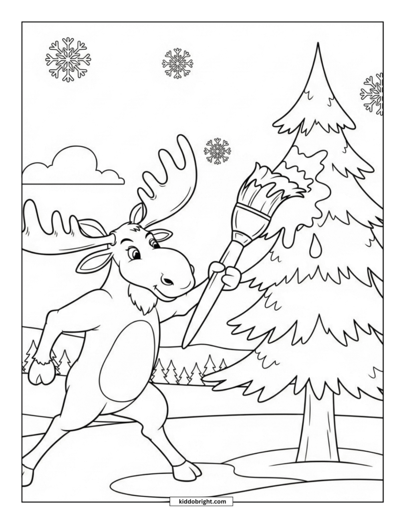 Moose coloring pages for kids free download