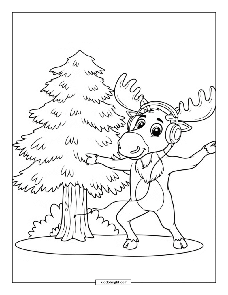 Moose coloring pages for kids free download