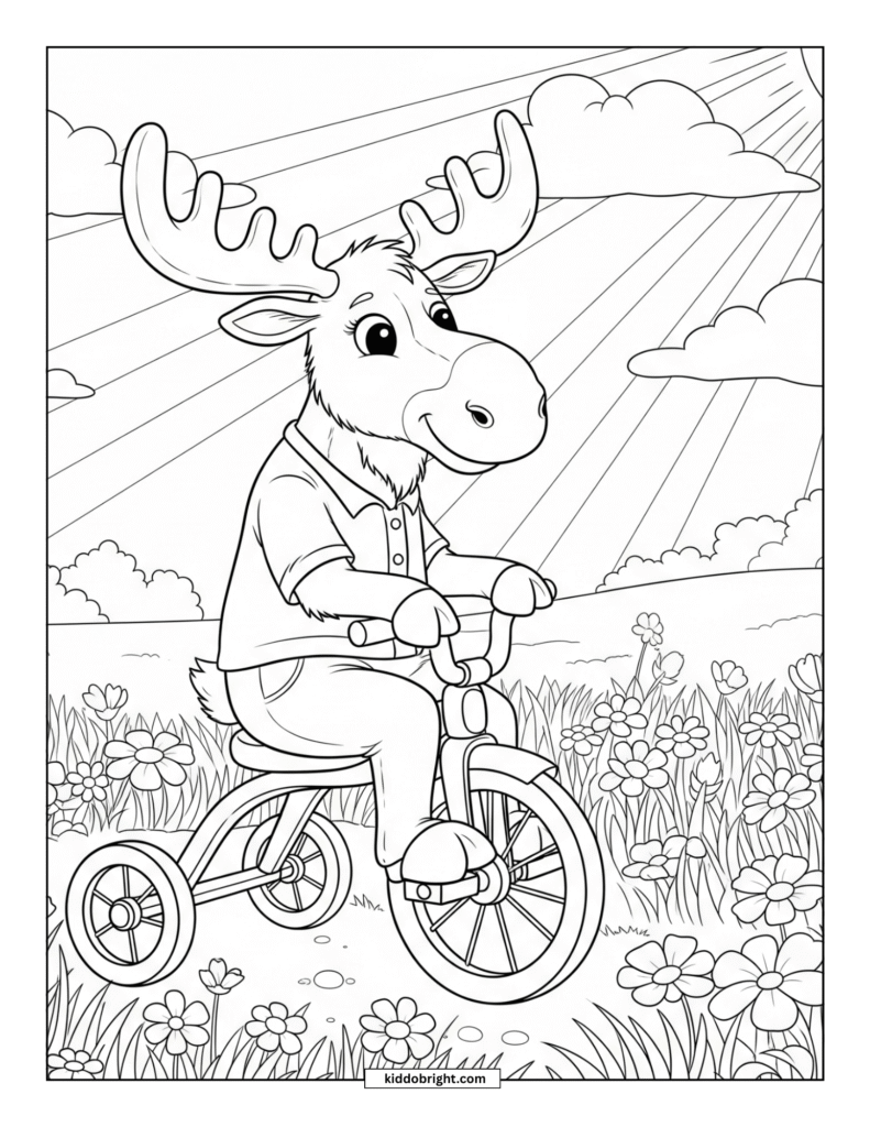 Moose coloring pages for kids free download