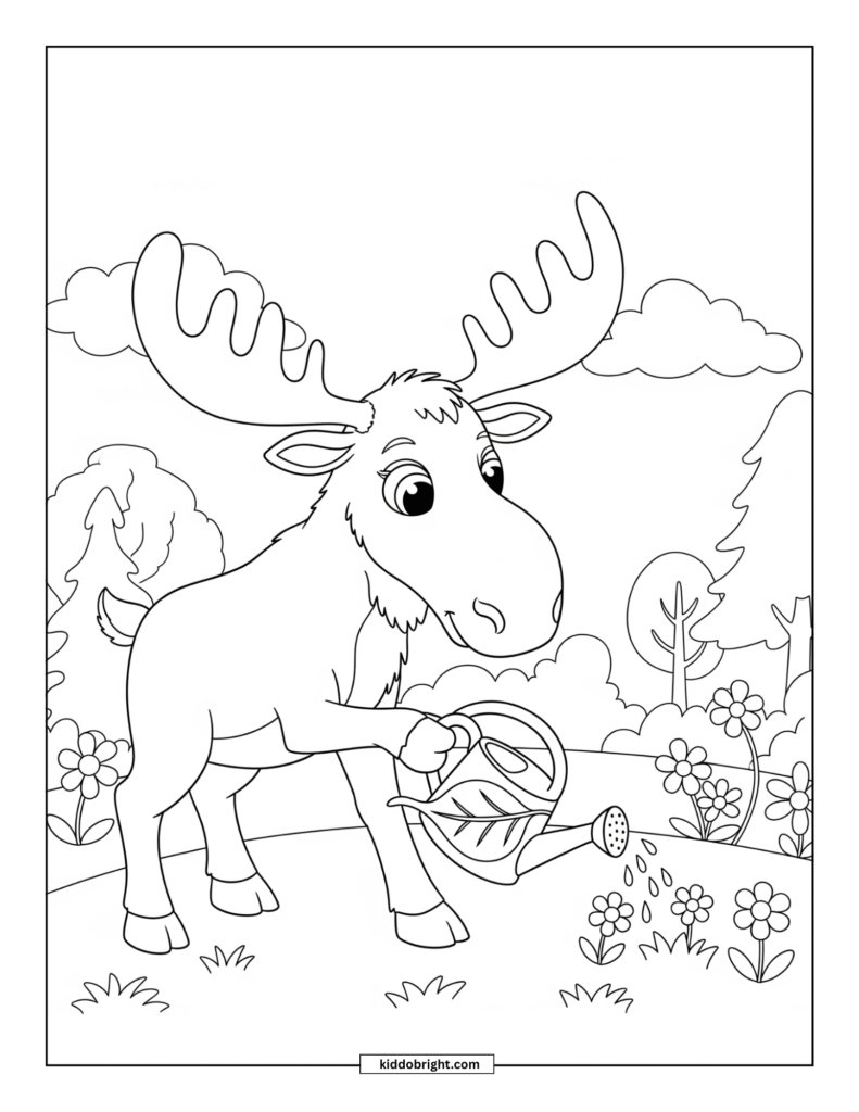 Moose coloring pages for kids free download