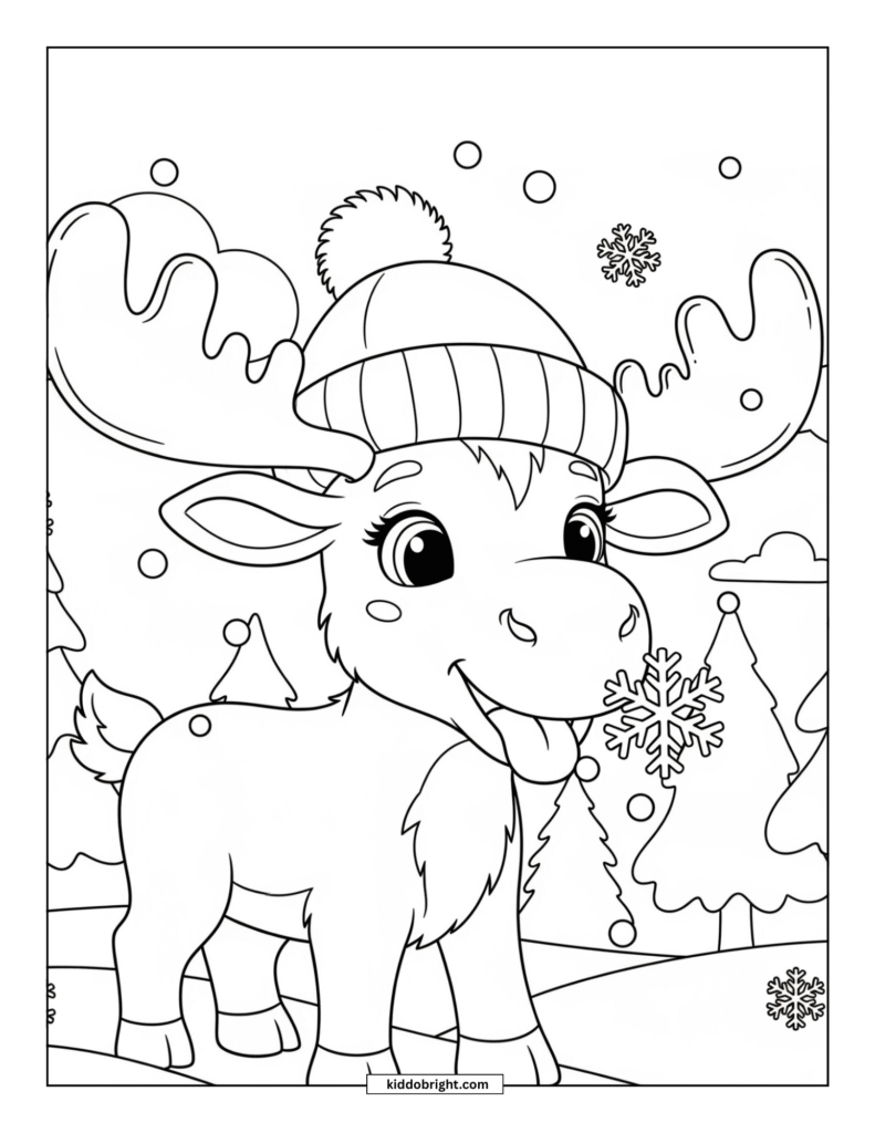 Moose coloring pages for kids free download