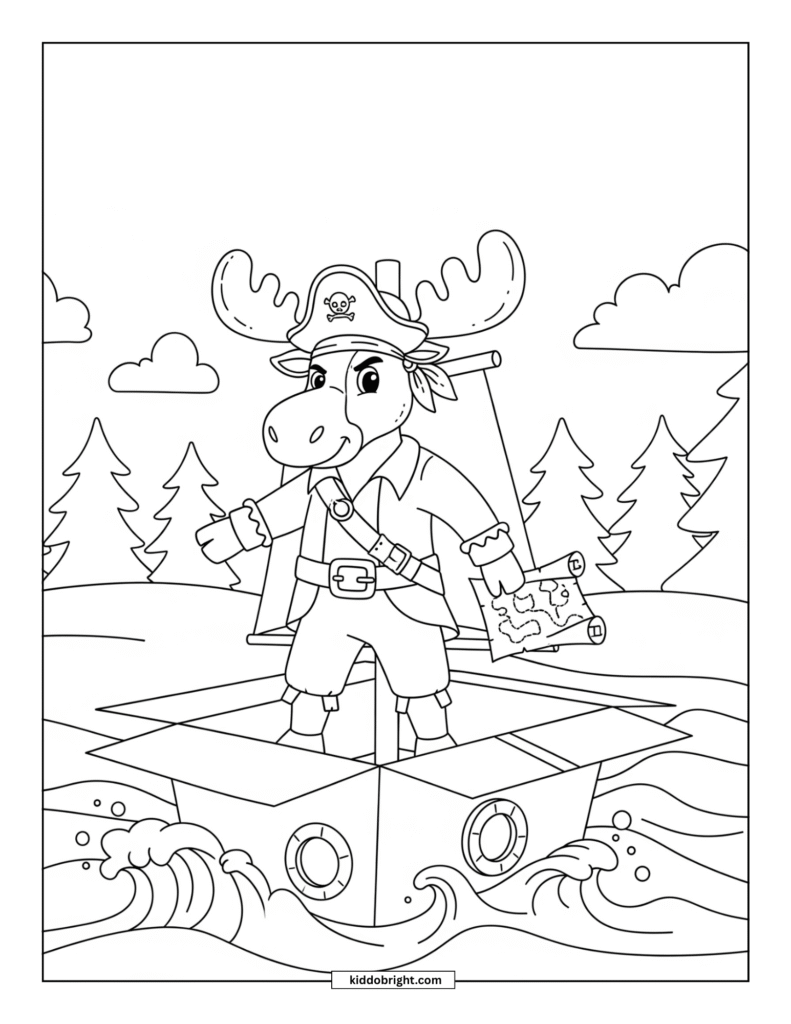 Moose coloring pages for kids free download