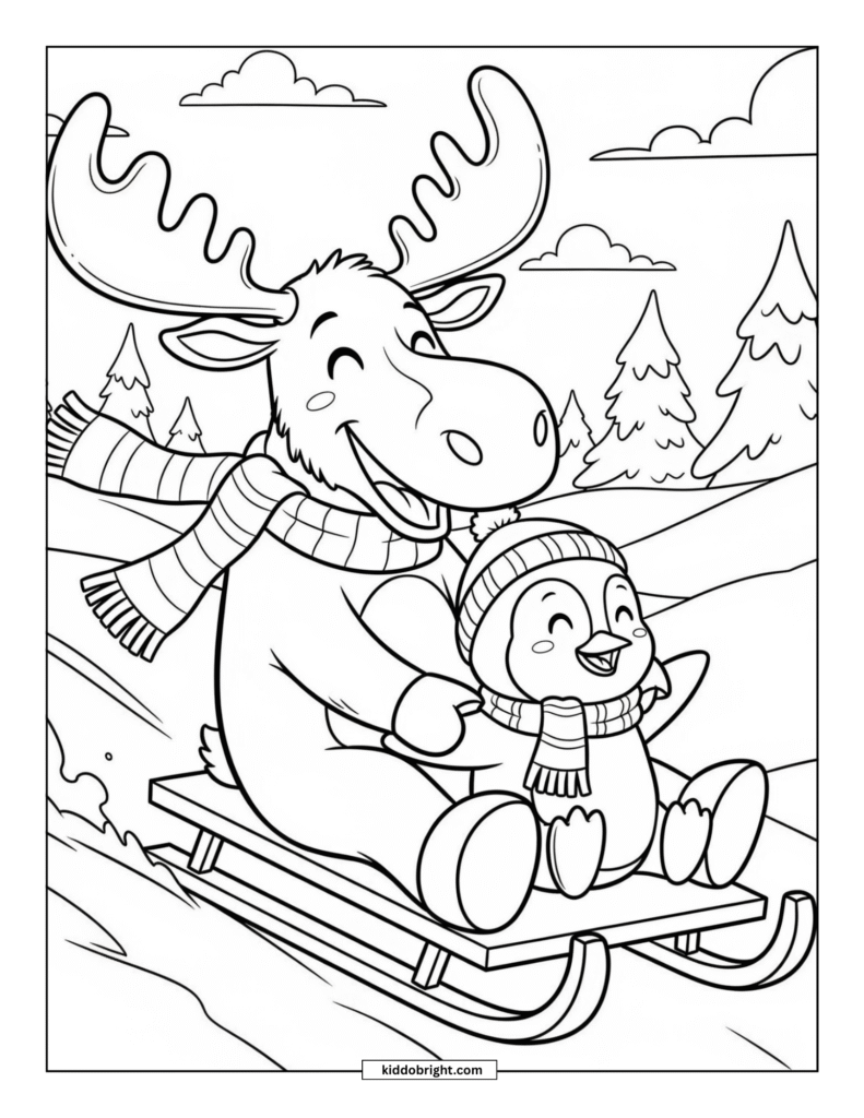 Moose coloring pages for kids free download
