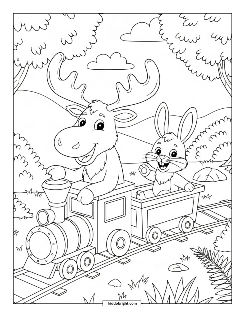 Moose coloring pages for kids free download