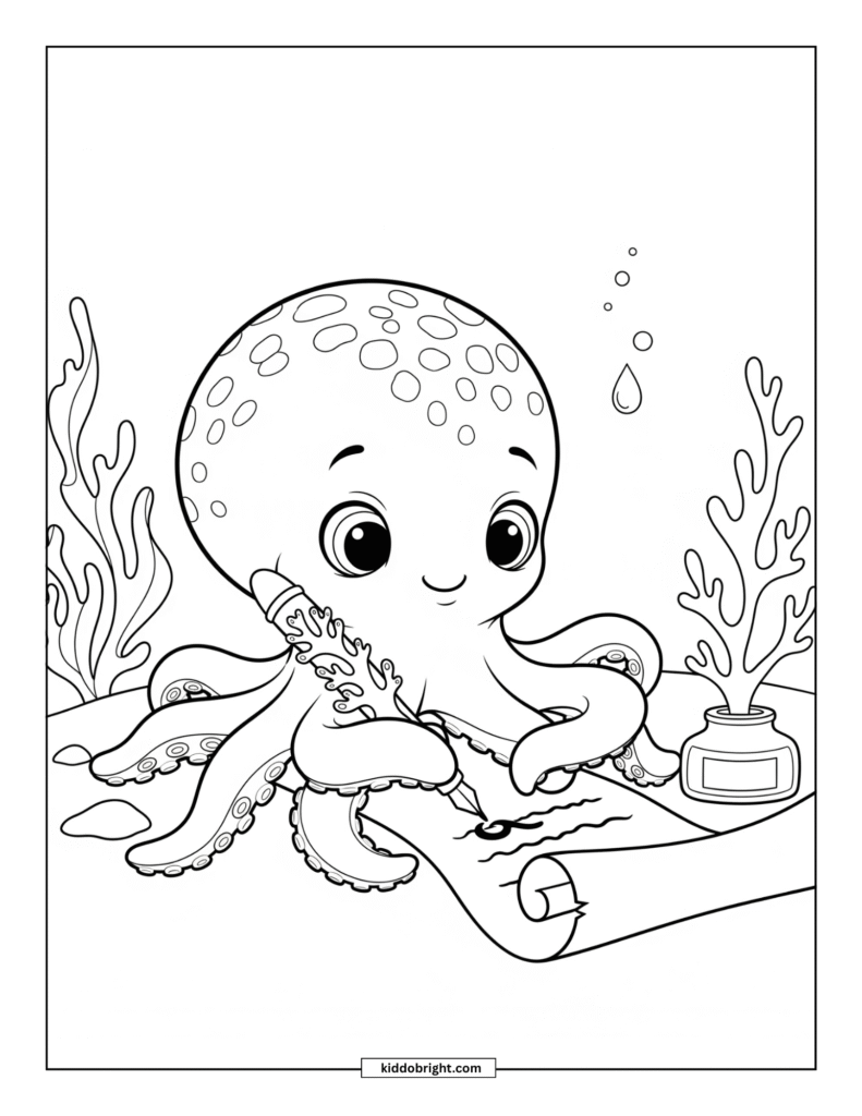 Octopus coloring pages for kids free download