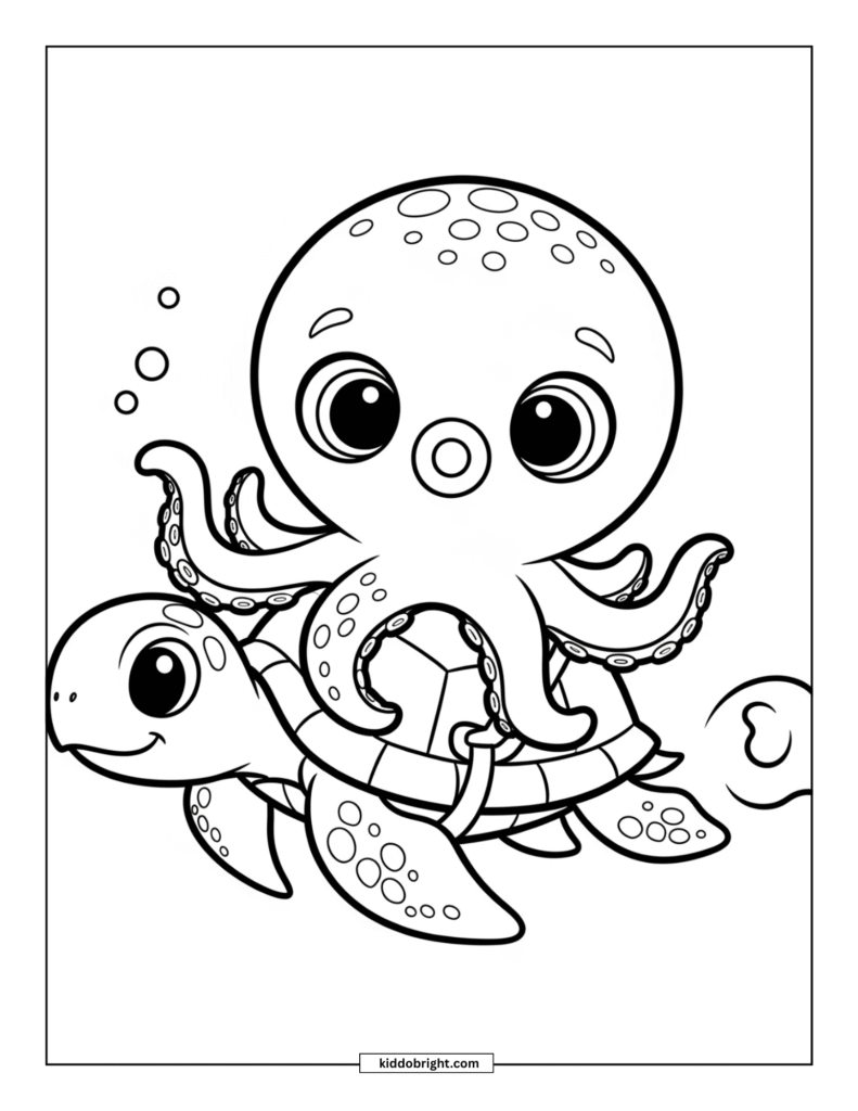 Octopus coloring pages for kids free download