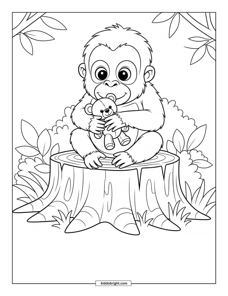 Orangutan coloring pages for kids free download