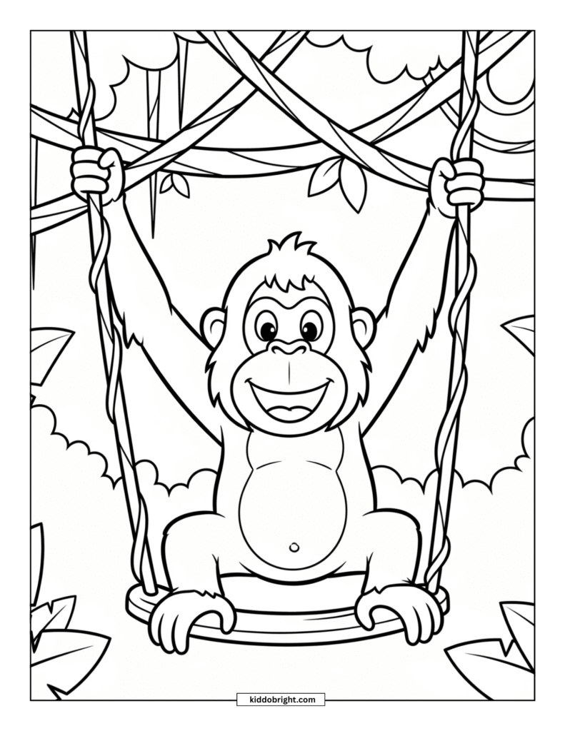 Orangutan coloring pages for kids free download