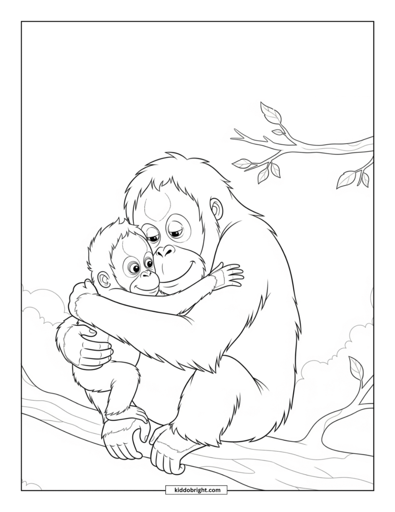 Orangutan coloring pages for kids free download