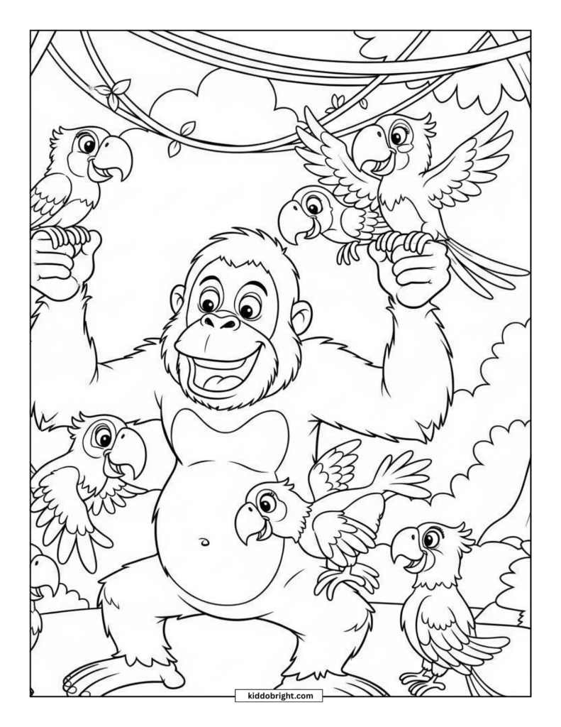 Orangutan coloring pages for kids free download