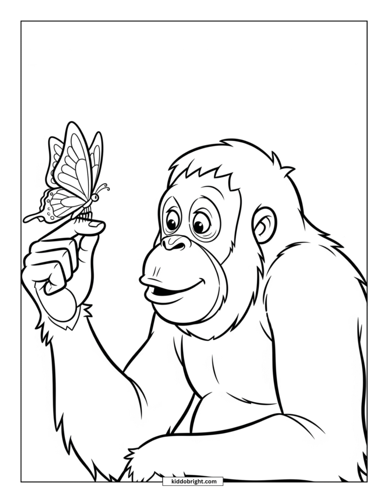 Orangutan coloring pages for kids free download