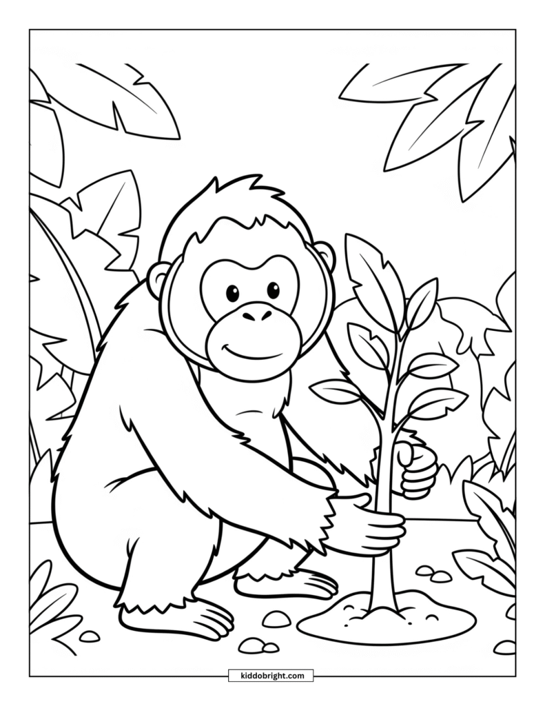 Orangutan coloring pages for kids free download
