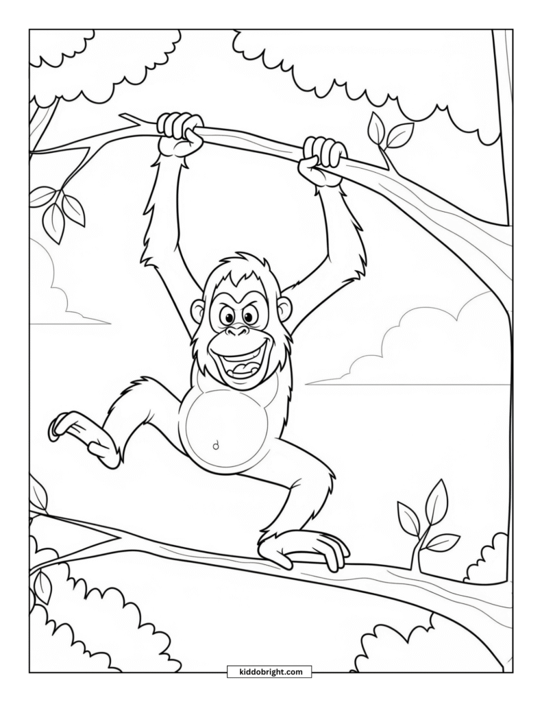 Orangutan coloring pages for kids free download