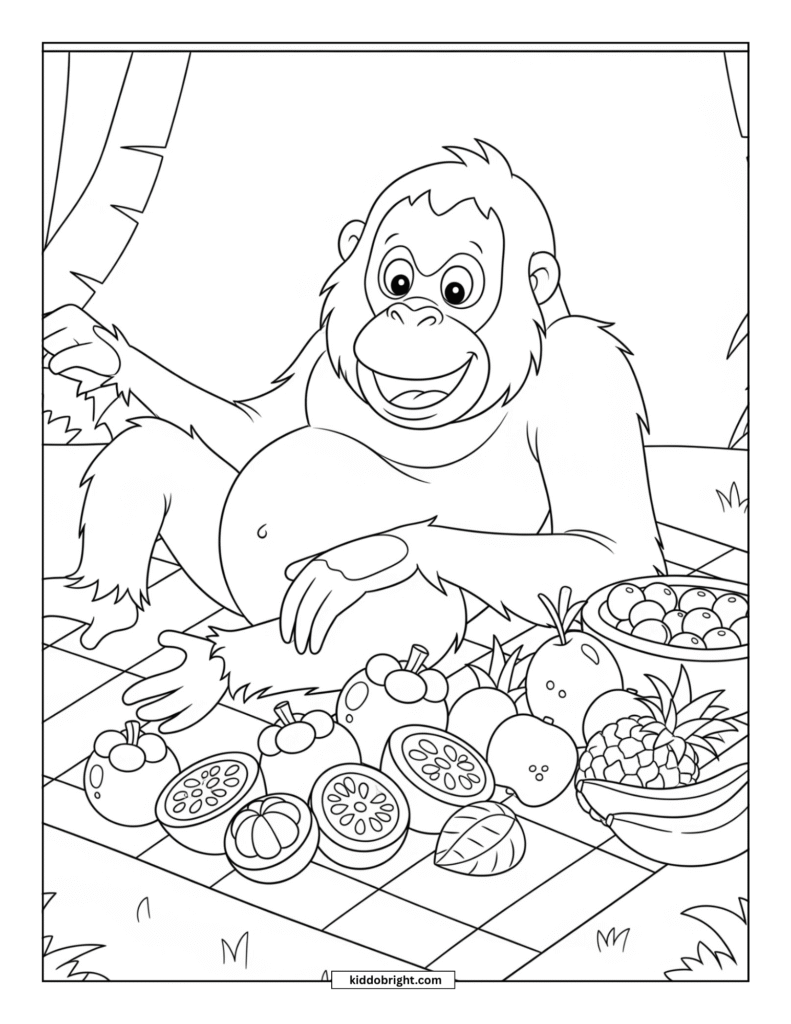 Orangutan coloring pages for kids free download