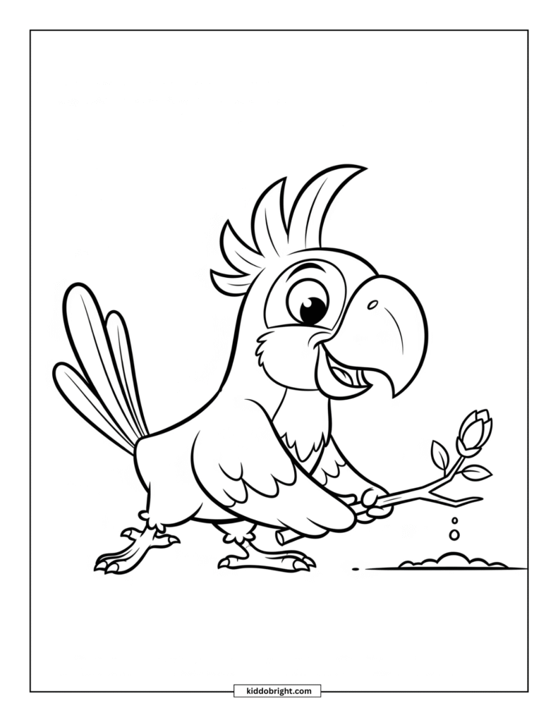 Parrot coloring pages for kids free download