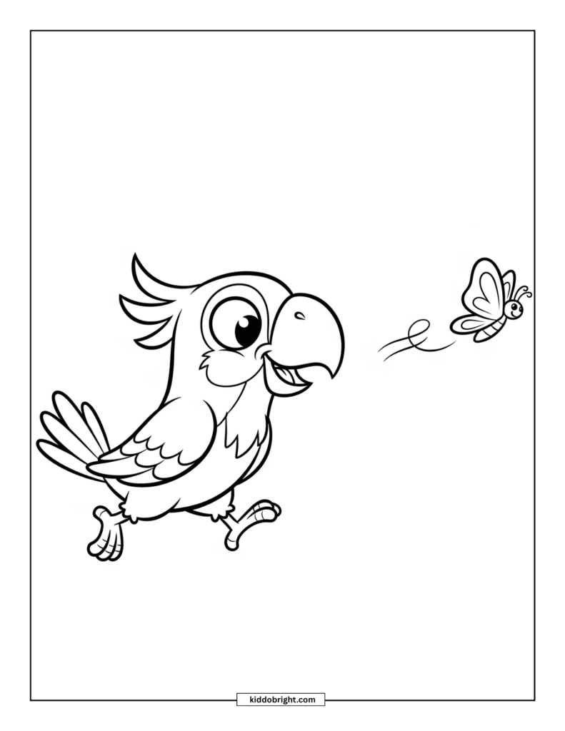 Parrot coloring pages for kids free download