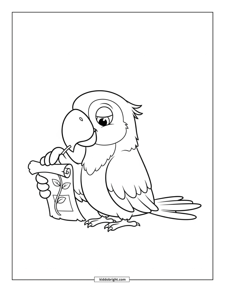 Parrot coloring pages for kids free download
