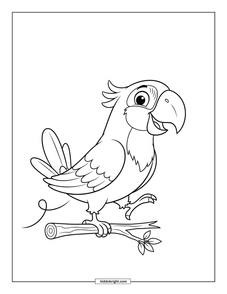 Parrot coloring pages for kids free download